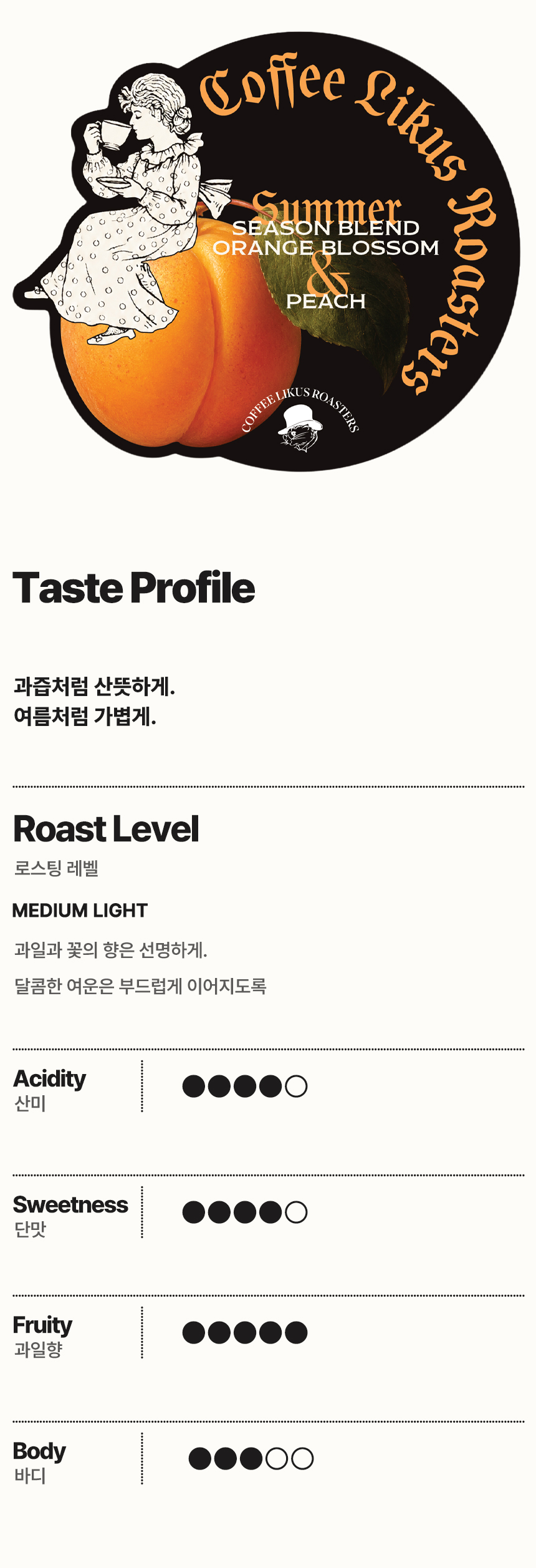 [COFFEE BEAN]썸머시즌 오렌지 블라썸 & 피치 200g